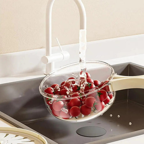 Multi-Functional Food Storage and Drainer Container with Foldable Handle and Drain Switch.- Furaha Finds Kenya