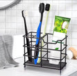 Metallic Multipurpose Organizer for Toothbrush and Toothpaste – Black