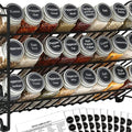 24pcs Spice Jars with Organizing Rack – 3 Tier, Wall-Mountable Spice Organizers
