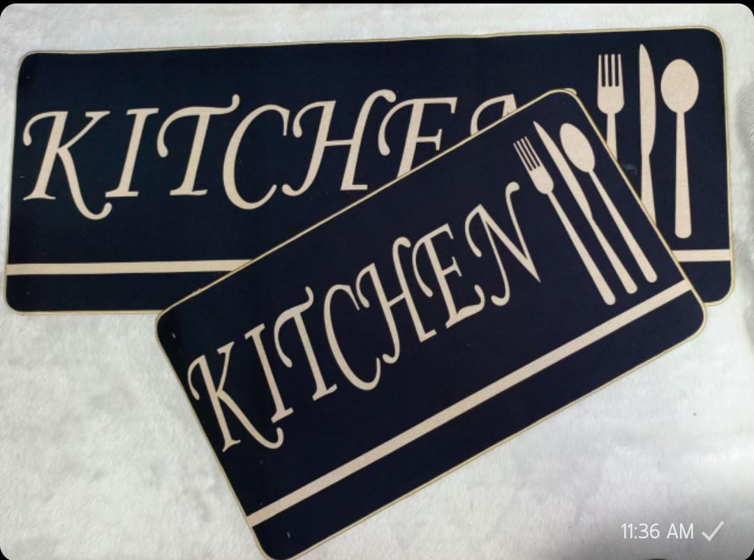 2pcs Rubber Kitchen Mats Set Anti-Slip Waterproof Cushioned- Furaha Finds Kenya