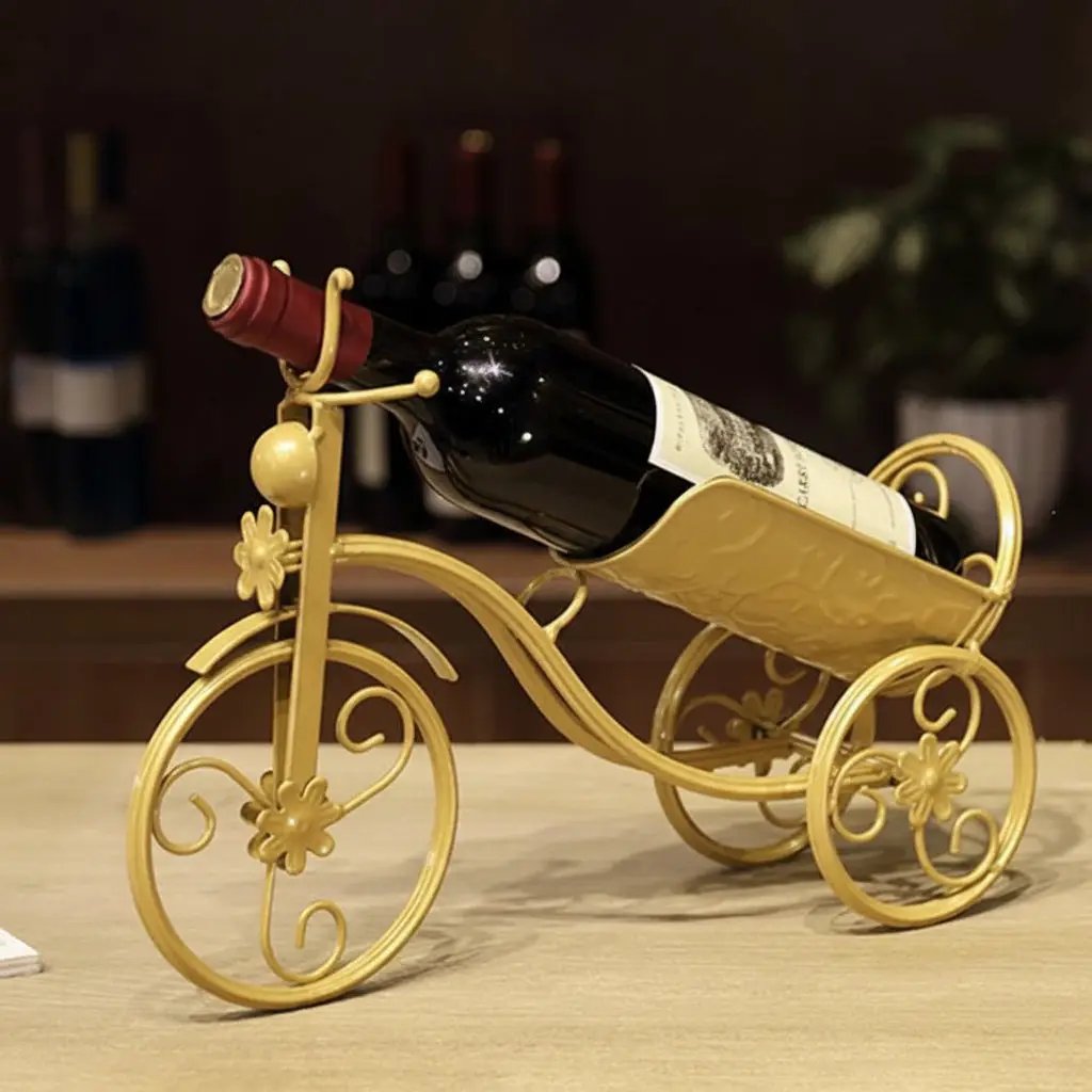 Vintage Metal Tricycle Wine Holder Decor Wine Bottle Holders