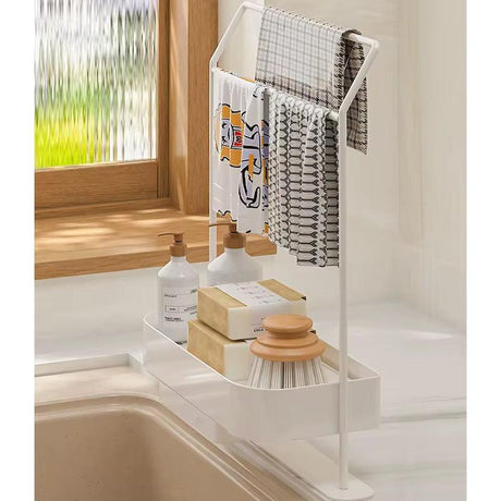 Carbon Steel Sink Caddy for Organizing Sponges and Dish Brushes in the Kitchen- Furaha Finds Kenya