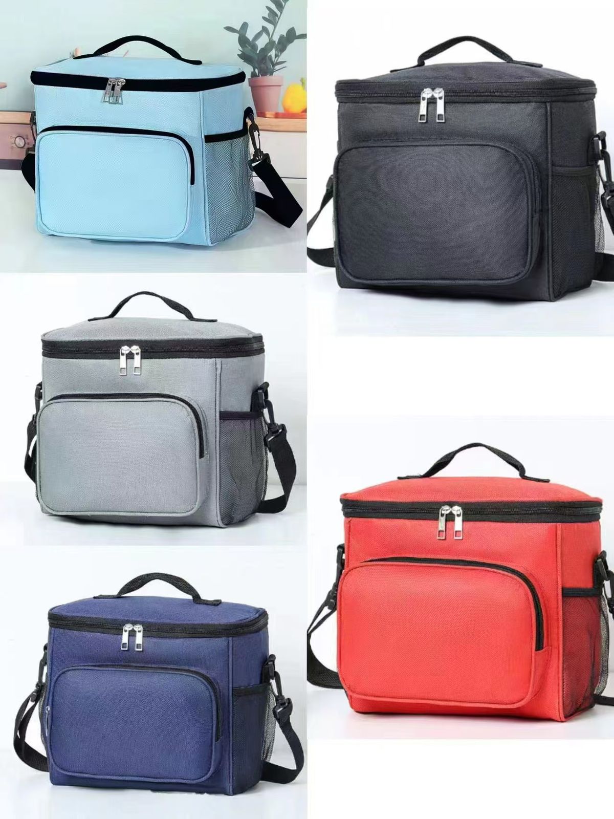 Thermal Insulated Lunch Bag Cooler Bag Waterproof Oxford Fabric 26x17x22cm