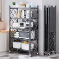 Foldable Black Carbon Steel Kitchen Rack Kitchen Rack Kitchen Utensil Racks