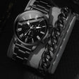 Men's 2 in 1 Geneva Watch & Bracelet Gift Set Jewelry Sets