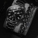 Men's 2 in 1 Geneva Watch & Bracelet Gift Set Jewelry Sets