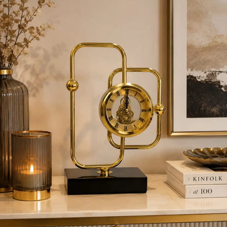 Modern Gold Brass Decorative Desktop Clock Desktop clock Desk Clocks