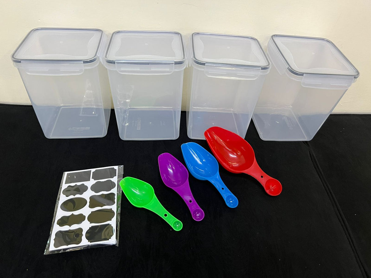 4pcs BPA-Free Airtight Food Storage Containers – 5.2L Capacity Each
