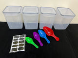 4pcs BPA-Free Airtight Food Storage Containers – 5.2L Capacity Each