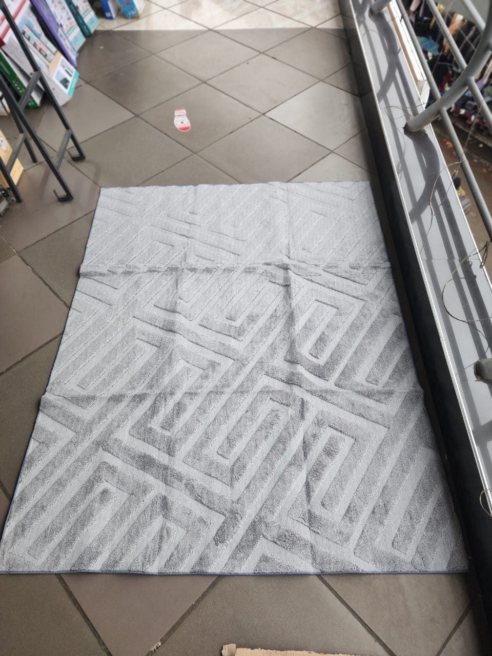 American Carpet in Cream, Beige, and Grey Modern Design