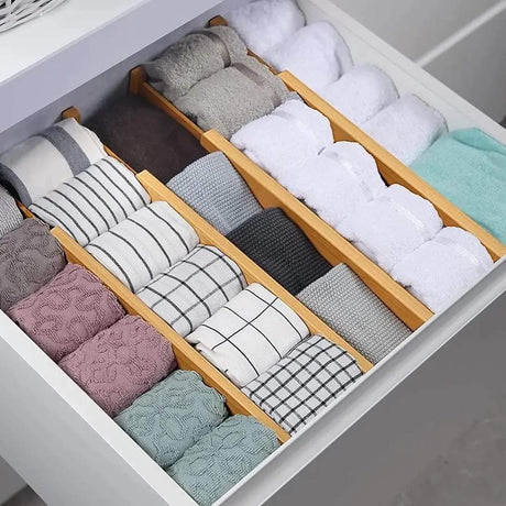 Expandable Bamboo Drawer Dividers – Set of 4 Adjustable Organizers- Furaha Finds Kenya