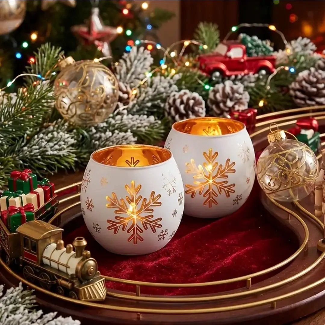 2-Piece Christmas Tealight Holder Set Candle holder Candle Holders