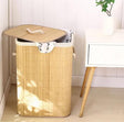 Bamboo Laundry Basket Foldable Hamper with Lid–50x30x40cm