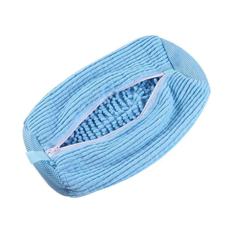 Microfiber Shoe Washing Machine Bag – Anti-Deformation Chenille Laundry Pouch
