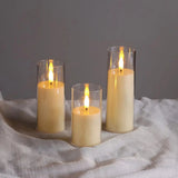 3pcs LED Glass Candle Set with Remote Flameless candle Flameless Candles
