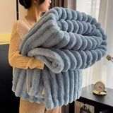 Warm Fleece Throw Blanket 6x6 Soft Bed Quilt for Bedding and Home Comfort