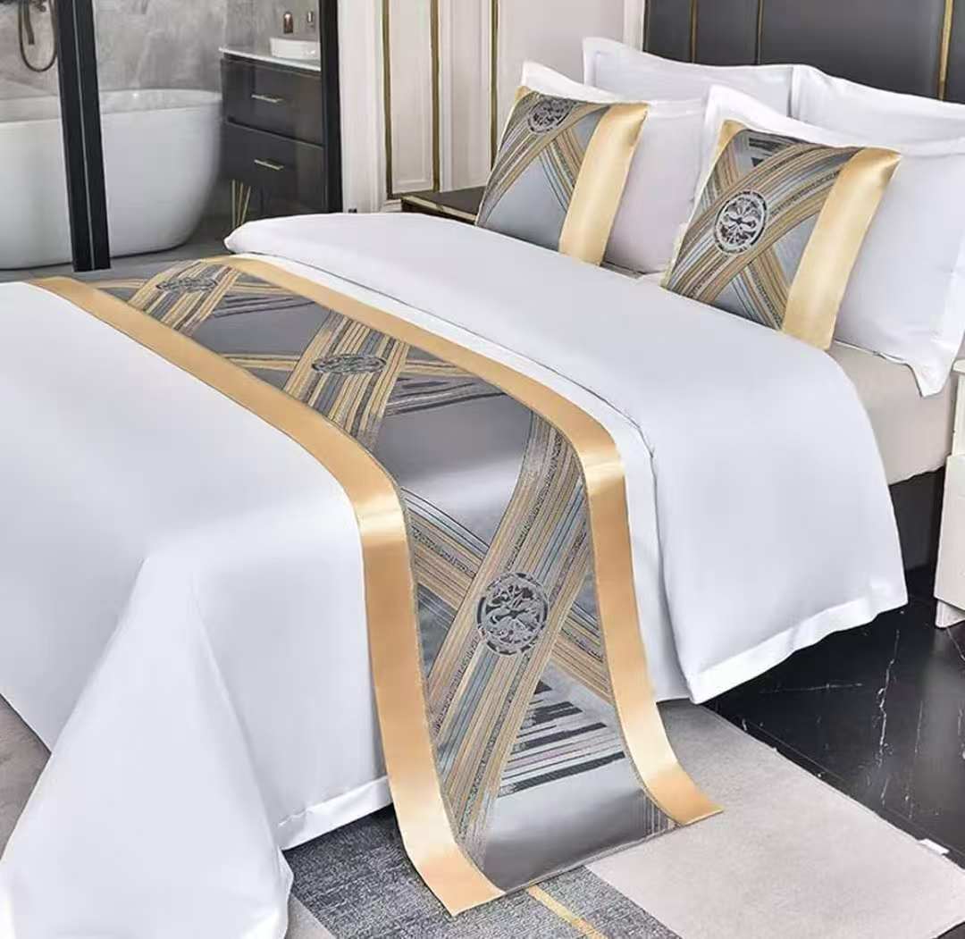1pc Bedrunner with 2 Matching Pillowcases – Elegant Bedroom Decor Set