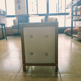 Modern glass Top TV Stand with Open Storage & Shelves