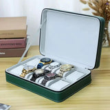 Watch Storage Box 10 Slot PU Leather Zipper Travel Case Bags & Accessories Watch Accessories