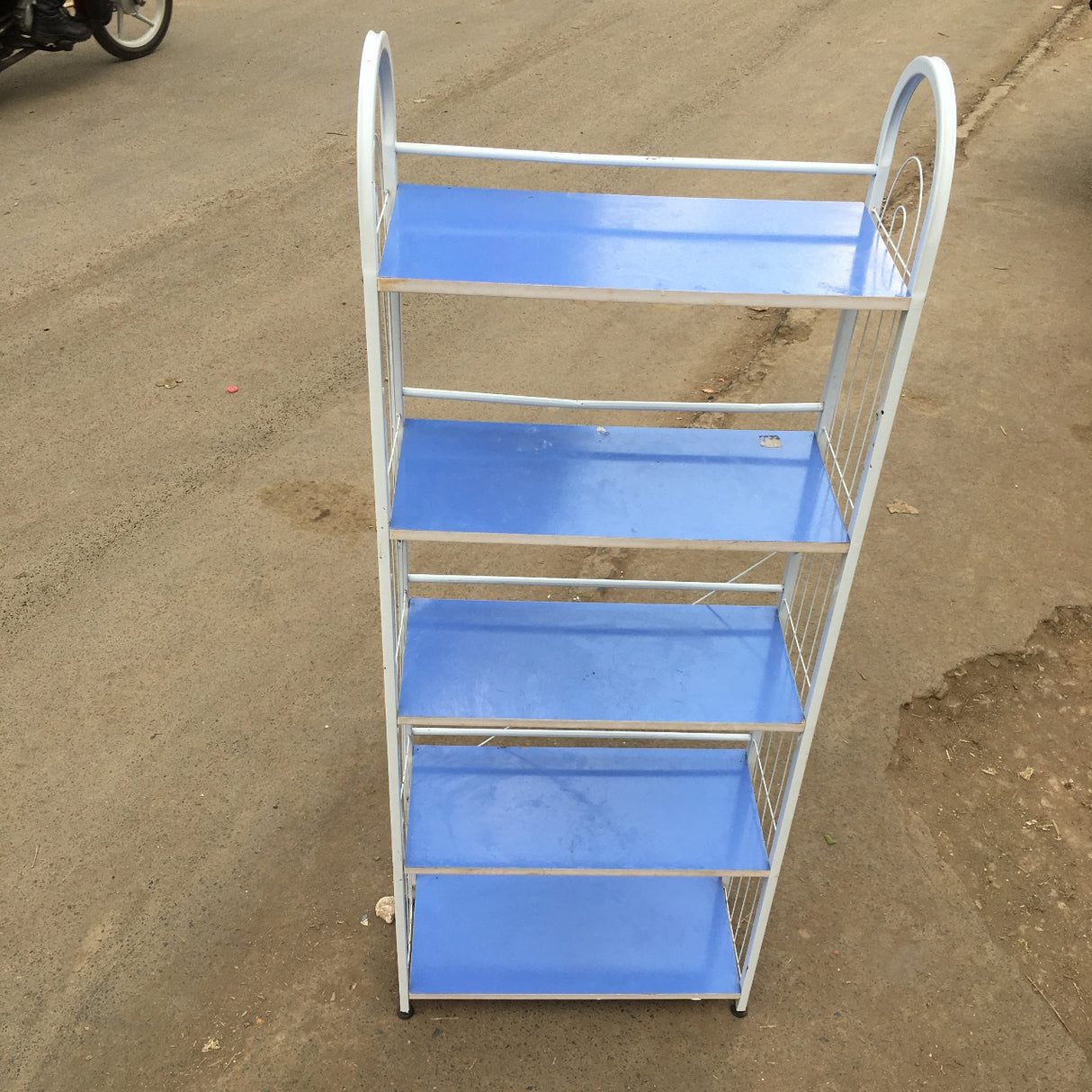 5-Tier Metallic Storage Shelf for Living Room, Kitchen, and Office Organization