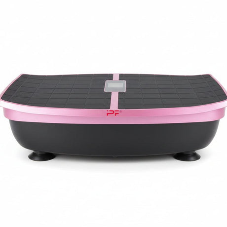 Fitness Vibroplate Power Step Machine – 100 Vibration Levels, Remote Control, Handbands (Pink/Grey)
