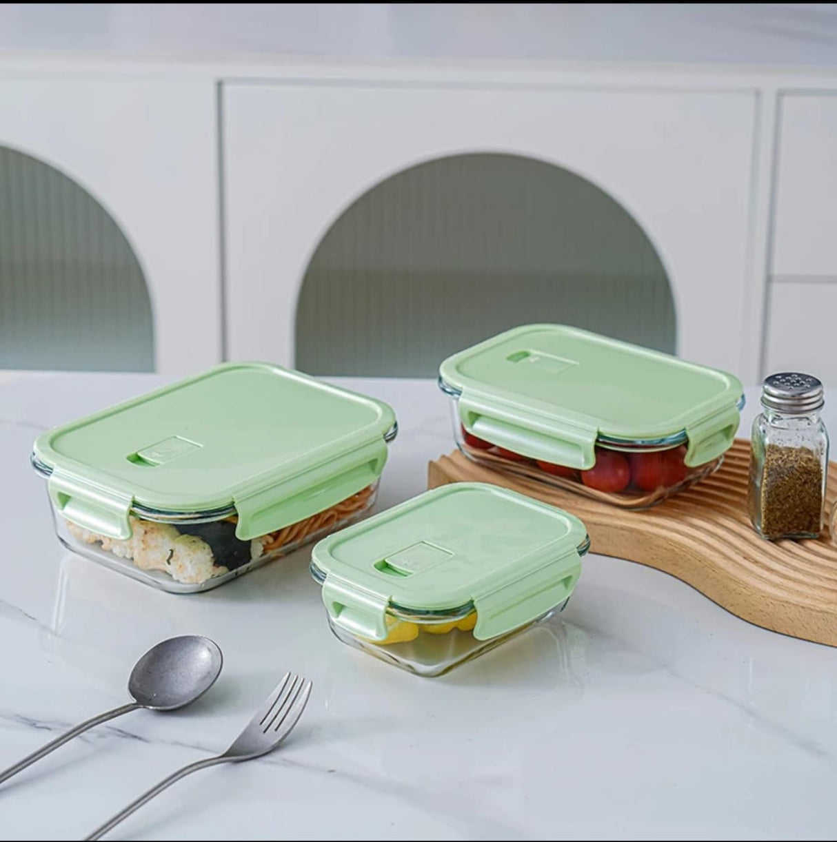 3pcs High Quality Borosilicate Food Containers- Furaha Finds Kenya