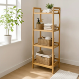 Bamboo 4-Tier Bathroom Rack Bathroom Rack Bathroom Accessories