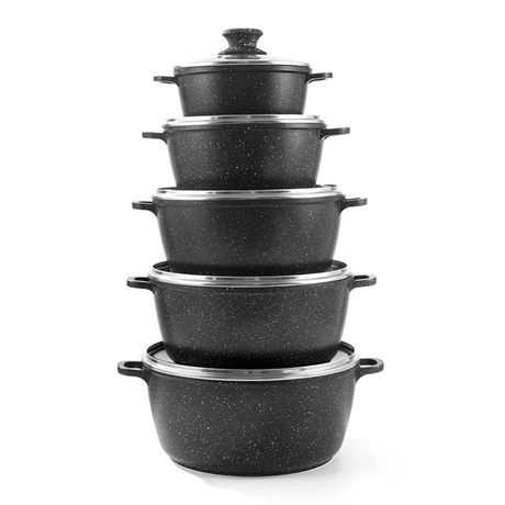 10pcs JP Non-Stick Cookware Set – New Model in Sleek Black- Furaha Finds Kenya
