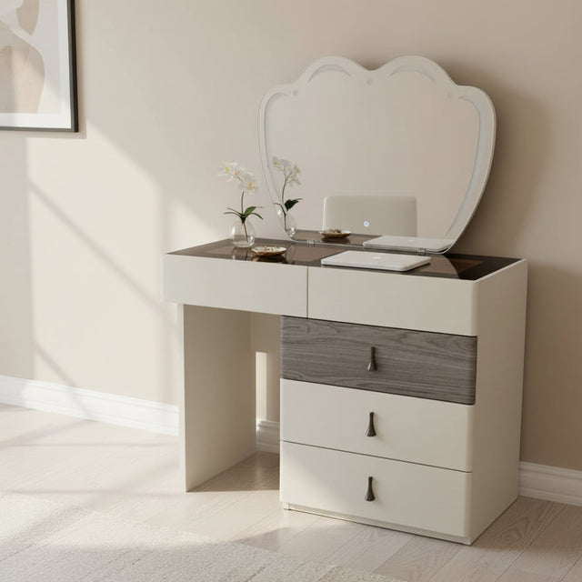 Dressing Table with Clear Display & Led Mirror Dressing table Dressing Tables