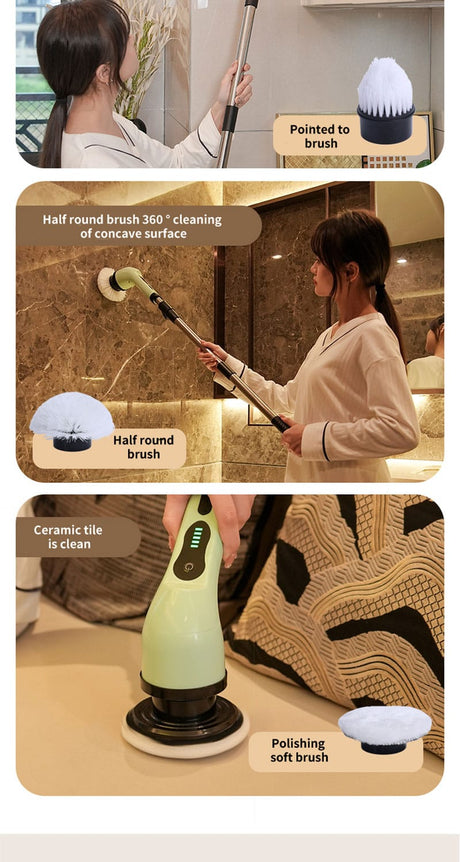 Wireless Rotating Cleaning Brush Electric Scrubber for Bathroom, Kitchen & Windows Multi-functional Household Tool- Furaha Finds Kenya