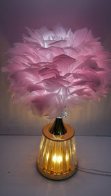 Crystal Feather Table Lamp – Multiple Bases & Feather Colours