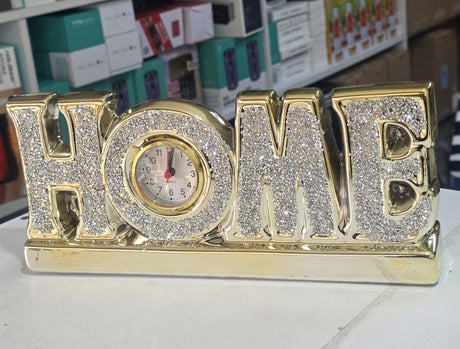 Sparkling Silver Tabletop Clock with Quartz Movement – Decorative Glam Timepiece
