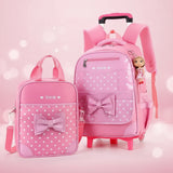 2 in 1 Kids Trolley School Backpack Set Trolley backpack Backpacks