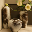 Rustic Brown Textured Ceramic Vase Set 3 Piece Earthy Elegance Home & Garden Vases