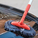 Double Headed Car Cleaning Brush Mop Long Handle, Retractable, 180° Swivel Head for Cars and Windows.