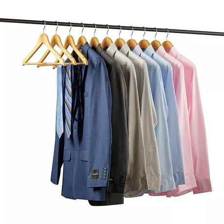 10pcs Wooden Hangers Set – Strong, Polished and Space-Saving Design