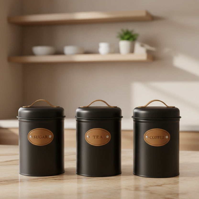 3pc Alloy Canister Set Food Storage Containers