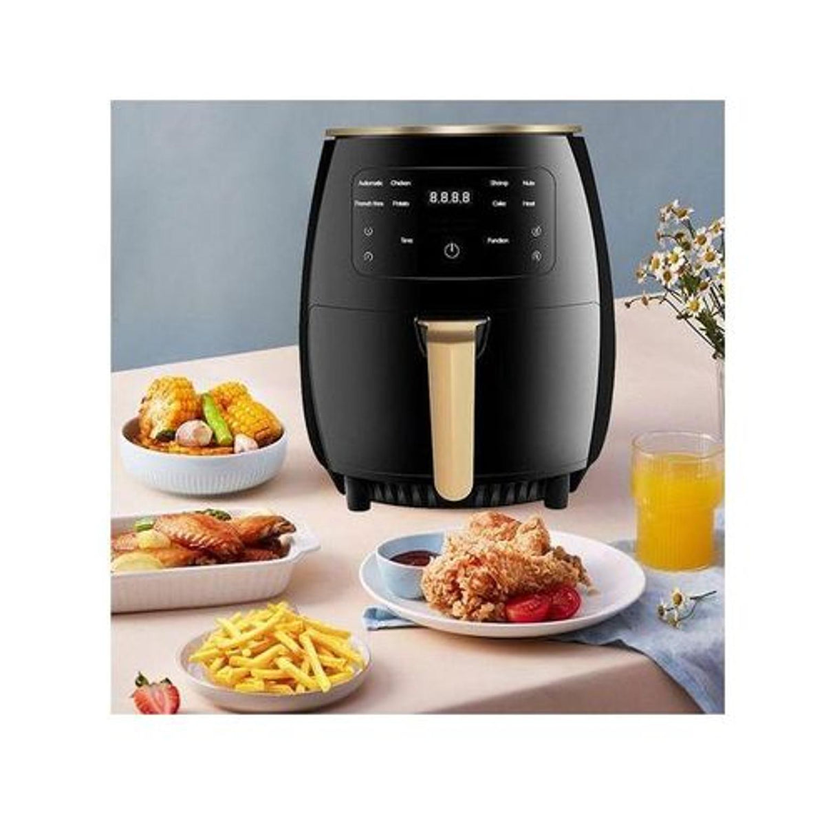 Nunix AF-06 Air Fryer 6L Electric Oil Free Cooker with Manual Control & Hot Wind Circulation