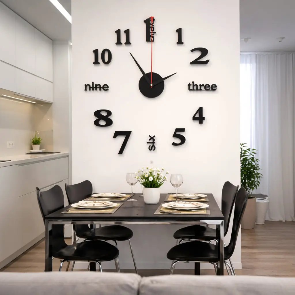 3D Roman Numeral Acrylic Mirror Wall Clock Home Decor Wall Clocks