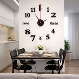 3D Roman Numeral Acrylic Mirror Wall Clock Home Decor Wall Clocks