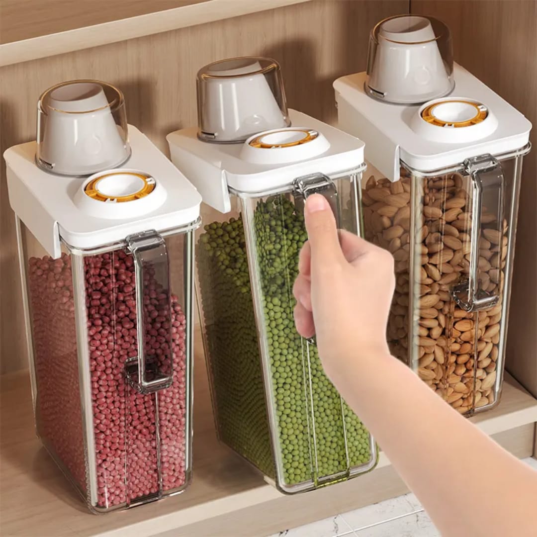 2000ml Airtight Cereal & Liquid Storage Container – Measuring Cup Lid & Leakproof Design- Furaha Finds Kenya