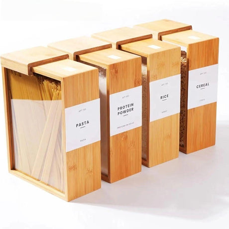 3L Bamboo Dry Food and Cereals Storage Container – Glass with Bamboo Lid