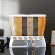 Acrylic Partitioned Dispenser for Rice, Cereal & Grains White & Cream Options