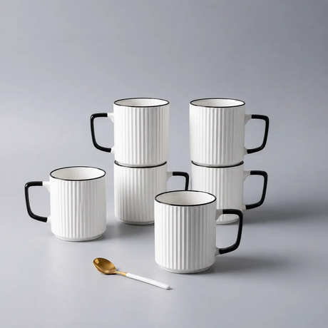 Japanese Ceramic Mugs Set of 6 Kitchen & Dining Mugs