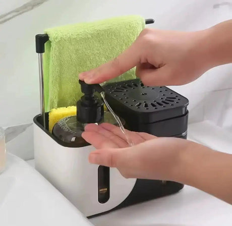 Kitchen Soap Dispenser With Rag Rack Soap & Lotion Dispensers