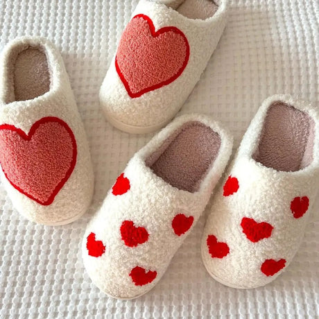 Heart Print Cozy Indoor Slippers Slippers