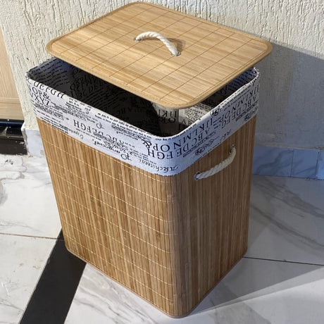Eco-Friendly Foldable Bamboo Laundry Basket Lightweight and Compact