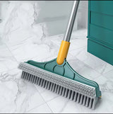 Furaha Finds 2 in 1 V-Shape Magic Broom and Squeegee. Lightweight plastic cleaning tool for wet and dry cleaning. Perfect for kitchens, bathrooms, and pool decks.