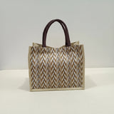Geometric Tote Bag Eco Jute Canvas For Shoppers Smart Casual Bags & Accessories Tote Bags