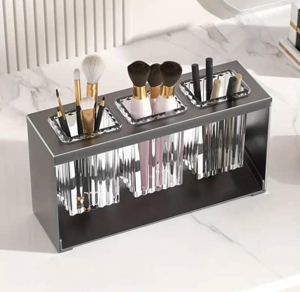 Multifunctional Countertop Organizer with Toothbrush and Kitchen Utensil Holder